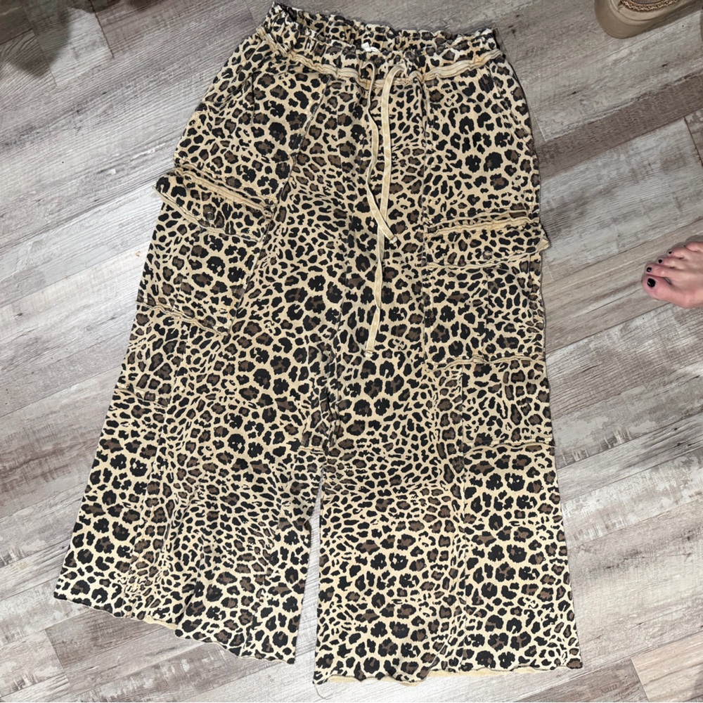 Easel Animal Print Wide Leg Pants